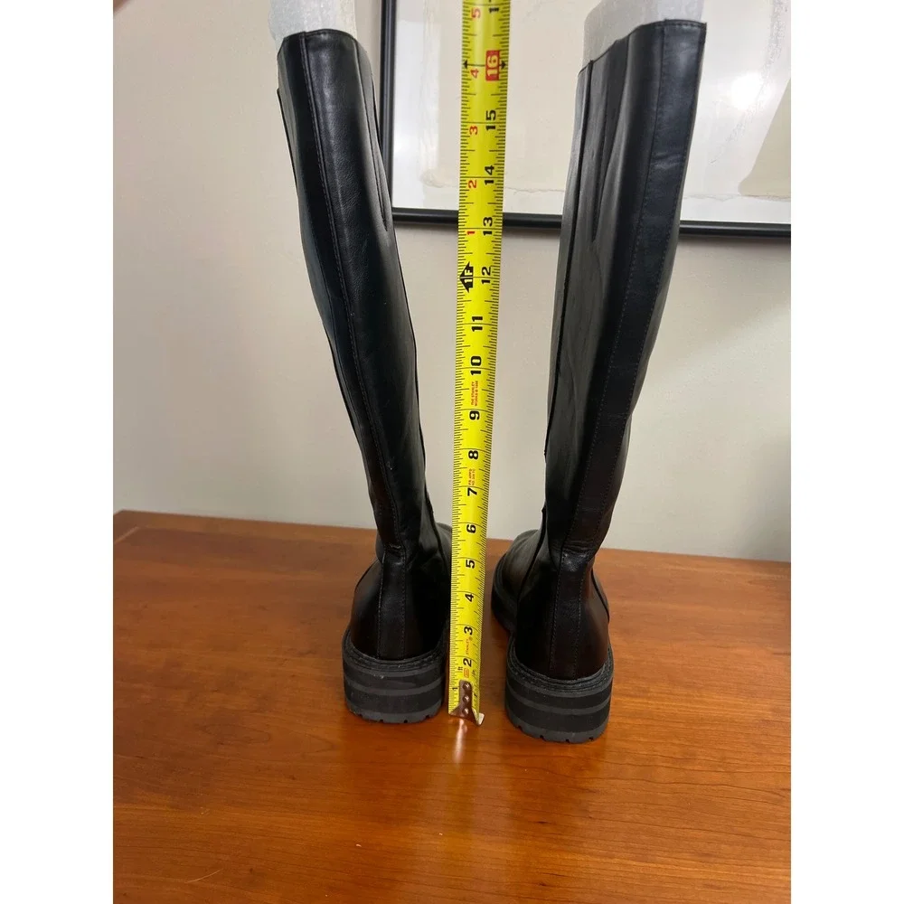 Urban Outfitters Black Tall Lug‎ Sole Boots Knee High Platform 77400836 Size 6